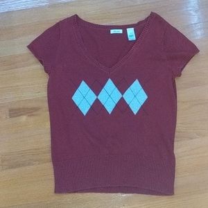 V-neck Argyle Sweater